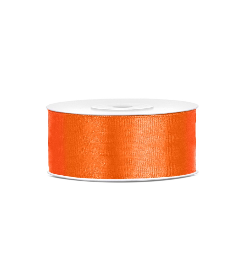 Oranžová stuha satén 25 mm