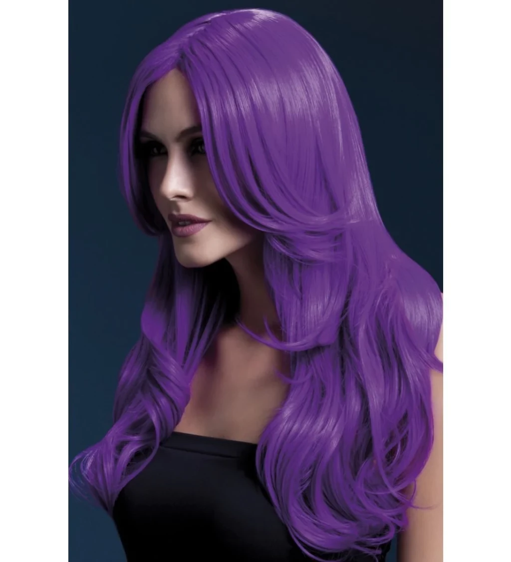 Deluxe Paruka Khloe - neon fialová