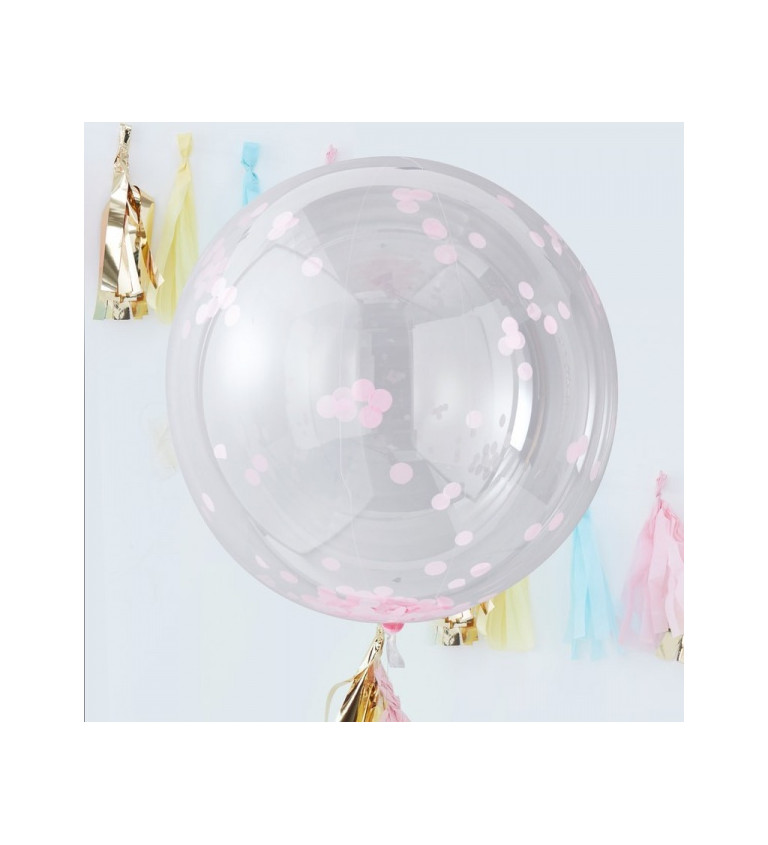 Balónek s konfetami - Růžový