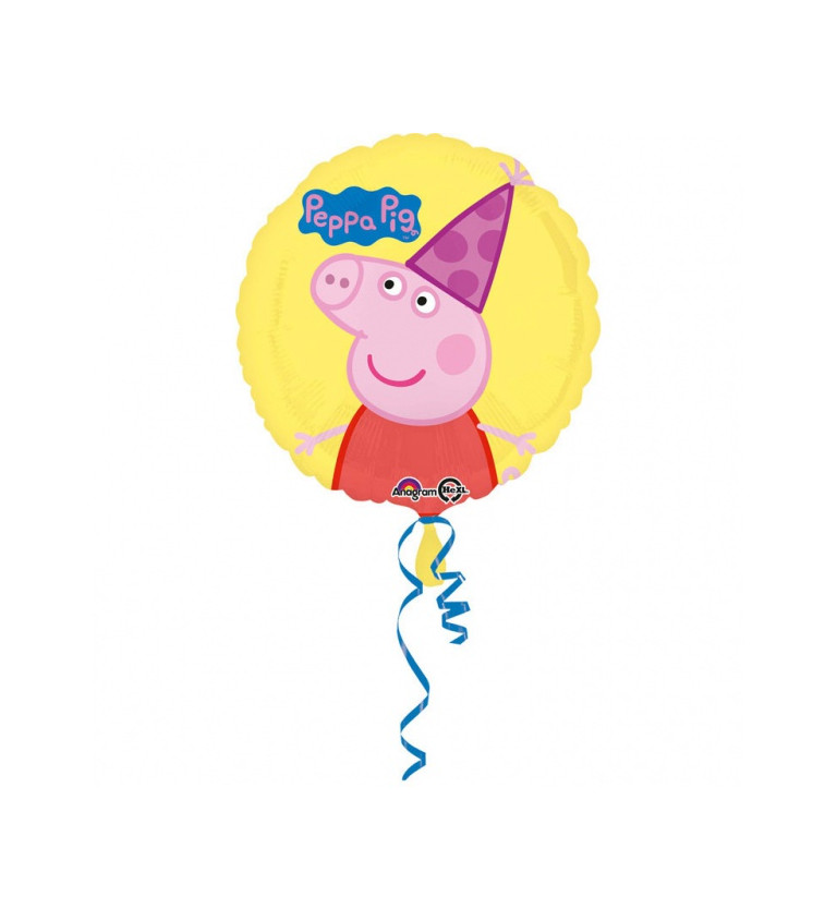 Fóliový balónek Prasátko Pepa kulatý