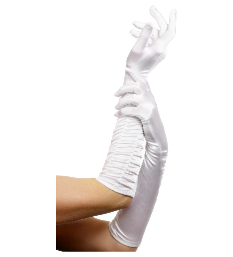 Bílé dlouhé rukavice