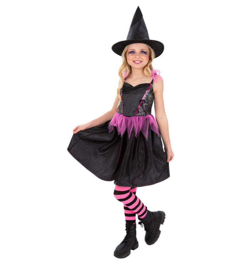 Dívčí kostým čarodějky s duhovou síťkou